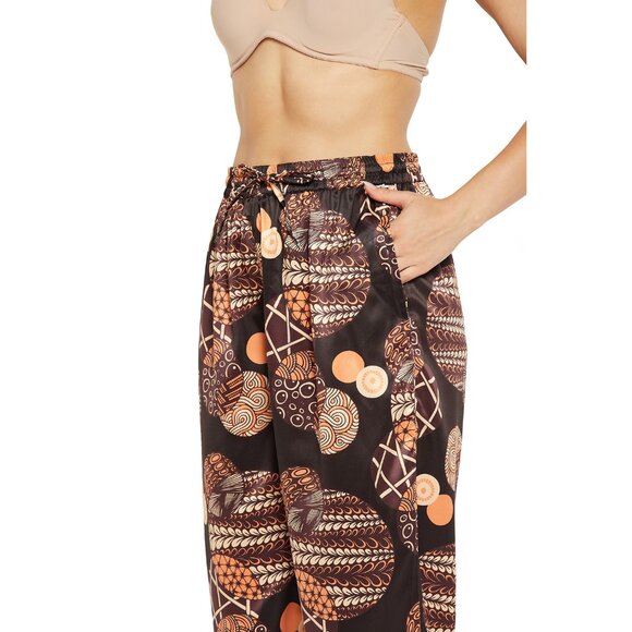 Gypsie Blu Satin Pajama Pant Set for Women Long Sleeve Button Down Shirt 2 Piece - Picture 6 of 7